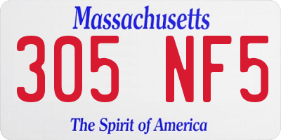 MA license plate 305NF5