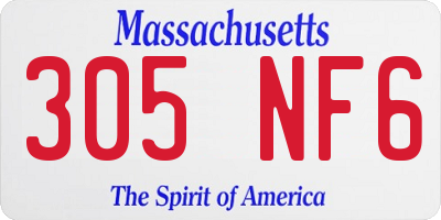 MA license plate 305NF6