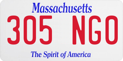 MA license plate 305NG0