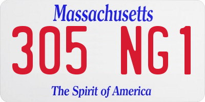 MA license plate 305NG1