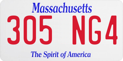 MA license plate 305NG4