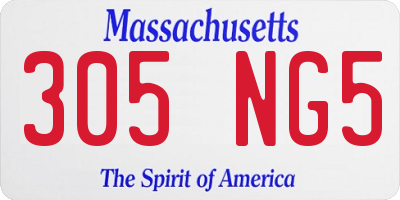 MA license plate 305NG5