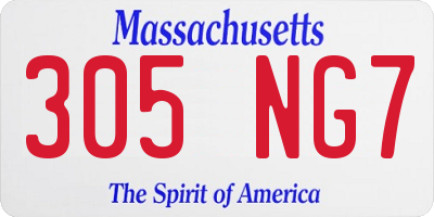 MA license plate 305NG7