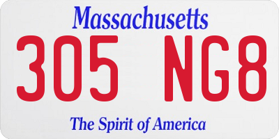 MA license plate 305NG8