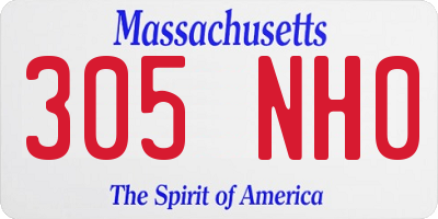 MA license plate 305NH0