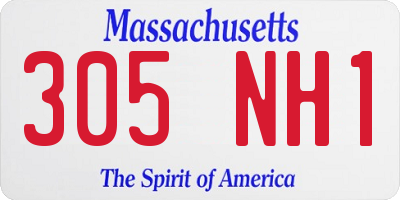 MA license plate 305NH1