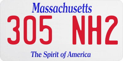 MA license plate 305NH2