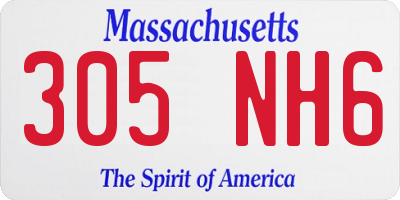 MA license plate 305NH6