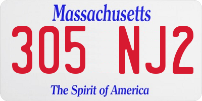 MA license plate 305NJ2