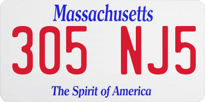 MA license plate 305NJ5