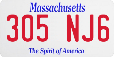 MA license plate 305NJ6