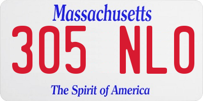 MA license plate 305NL0