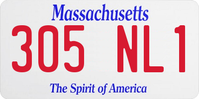 MA license plate 305NL1