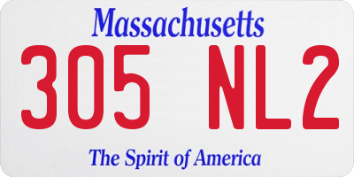 MA license plate 305NL2
