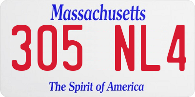 MA license plate 305NL4