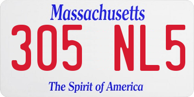 MA license plate 305NL5