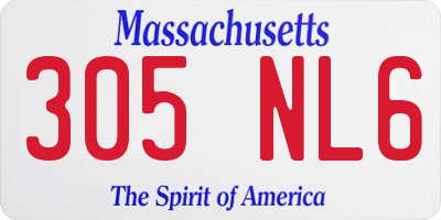 MA license plate 305NL6