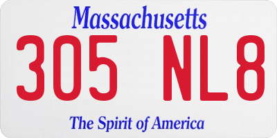 MA license plate 305NL8