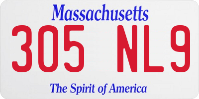 MA license plate 305NL9