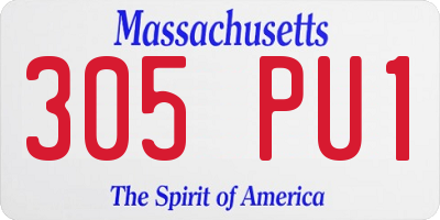 MA license plate 305PU1