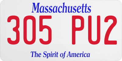 MA license plate 305PU2