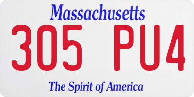MA license plate 305PU4