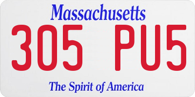 MA license plate 305PU5