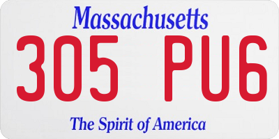 MA license plate 305PU6