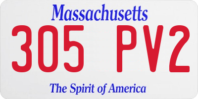 MA license plate 305PV2