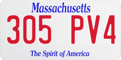 MA license plate 305PV4