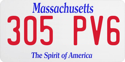 MA license plate 305PV6