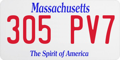 MA license plate 305PV7