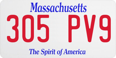 MA license plate 305PV9