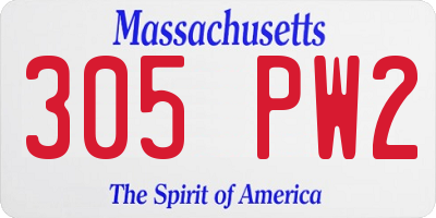 MA license plate 305PW2