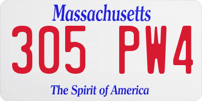 MA license plate 305PW4