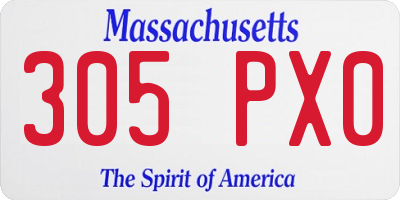 MA license plate 305PX0