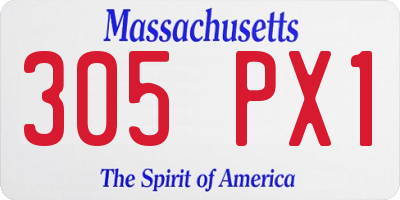 MA license plate 305PX1