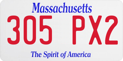 MA license plate 305PX2