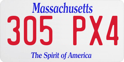 MA license plate 305PX4