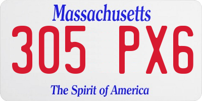 MA license plate 305PX6