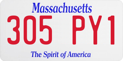 MA license plate 305PY1