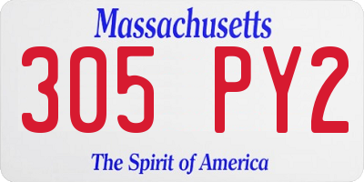 MA license plate 305PY2