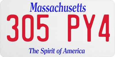 MA license plate 305PY4