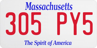 MA license plate 305PY5