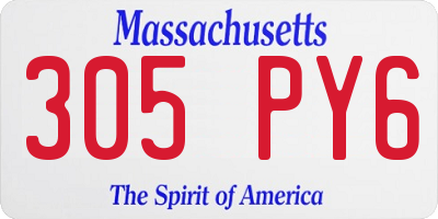 MA license plate 305PY6
