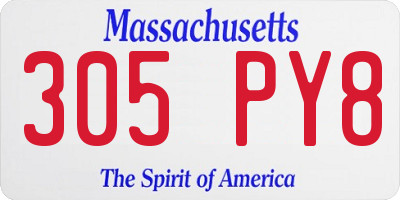 MA license plate 305PY8