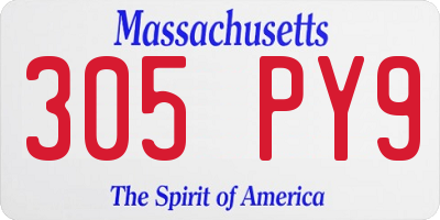 MA license plate 305PY9