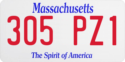 MA license plate 305PZ1