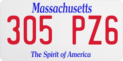 MA license plate 305PZ6