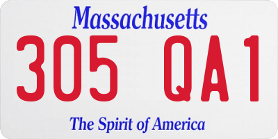 MA license plate 305QA1